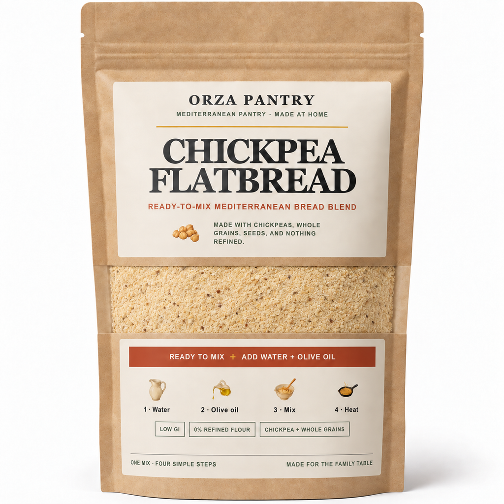 Mezcla de pan plano de garbanzo — 500 g · aprox. 8 panes