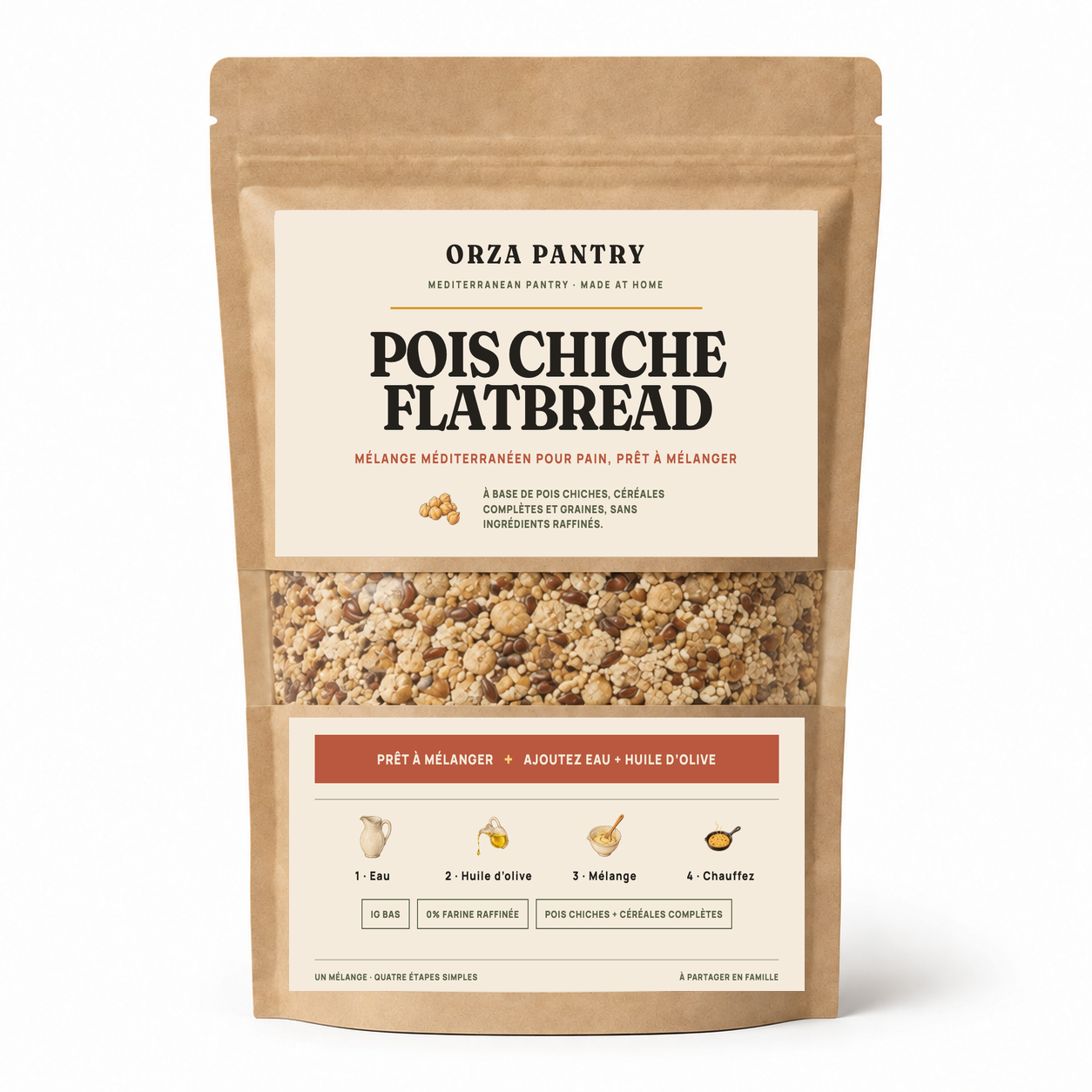 Mélange pour pain plat aux pois chiches – 500 g · env. 8 pains plats