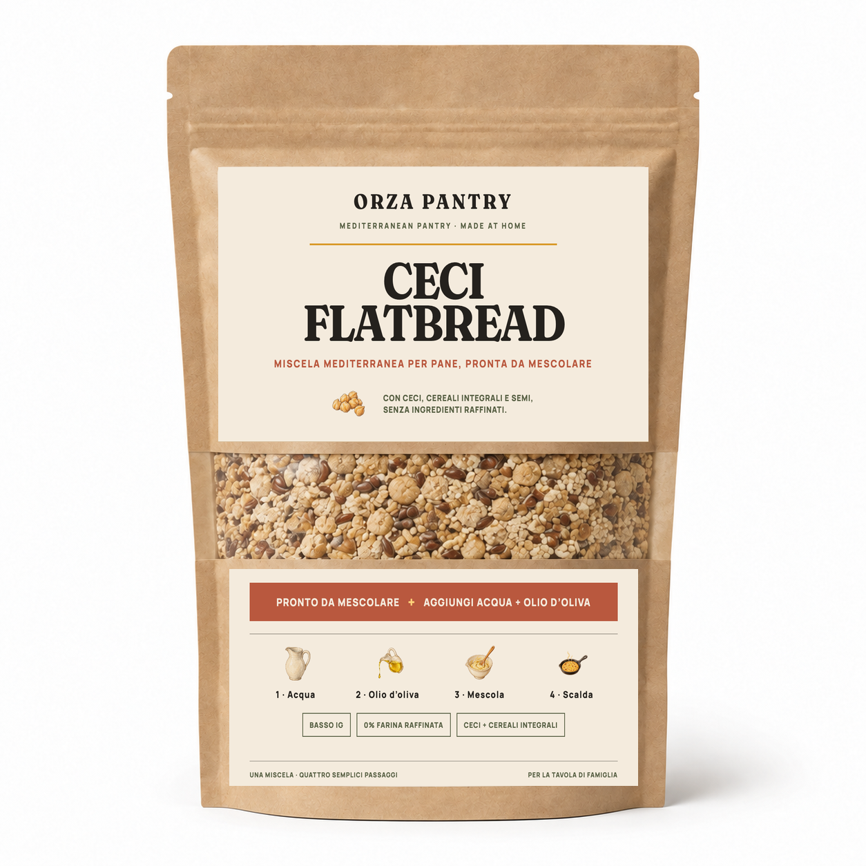 Miscela per pane piatto ai ceci – 500 g · circa 8 pani piatti