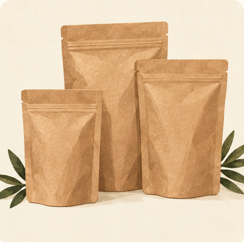 Several pantry pouches ready for stocking up