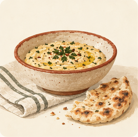 A simple weekday meal with flatbread